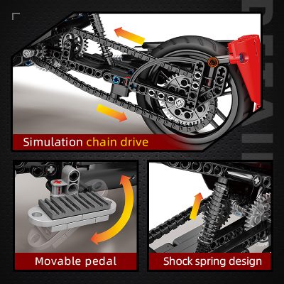 MOULD KING 23010 Technical Car Motorized Motorcycle Model Building Blocks Speed Mechanical Vehicle MOC Bricks Toys 3 - Mould King EU Store