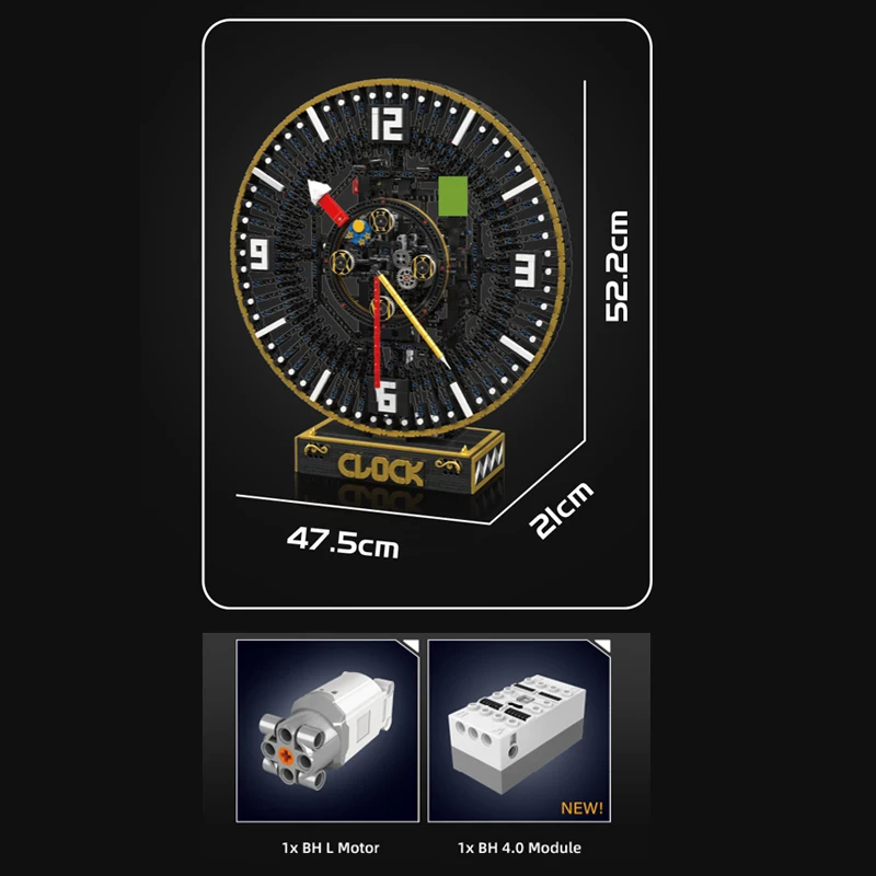 Mould King 10160 Motorized Mechanical Grand Clock Building Set - Image 6