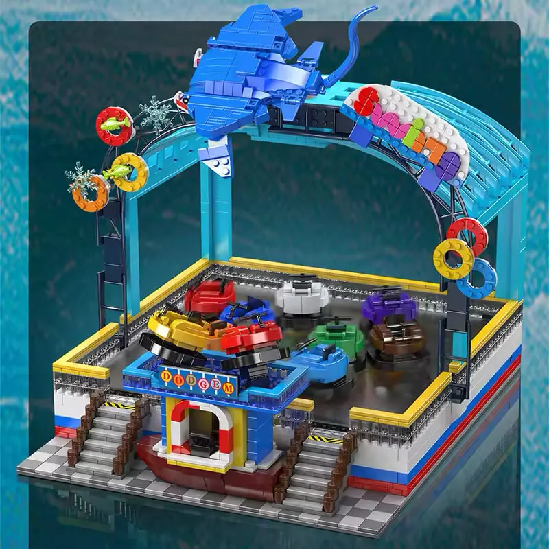 Mould King 11018 Amusement Park The Motorized Bumper Boats Building Block - Image 5