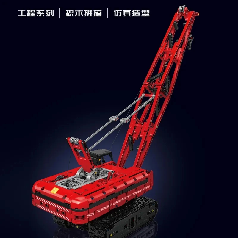 MOULD KING 15070 with 1292 Pieces - Motor Red Crawler Crane - Image 3