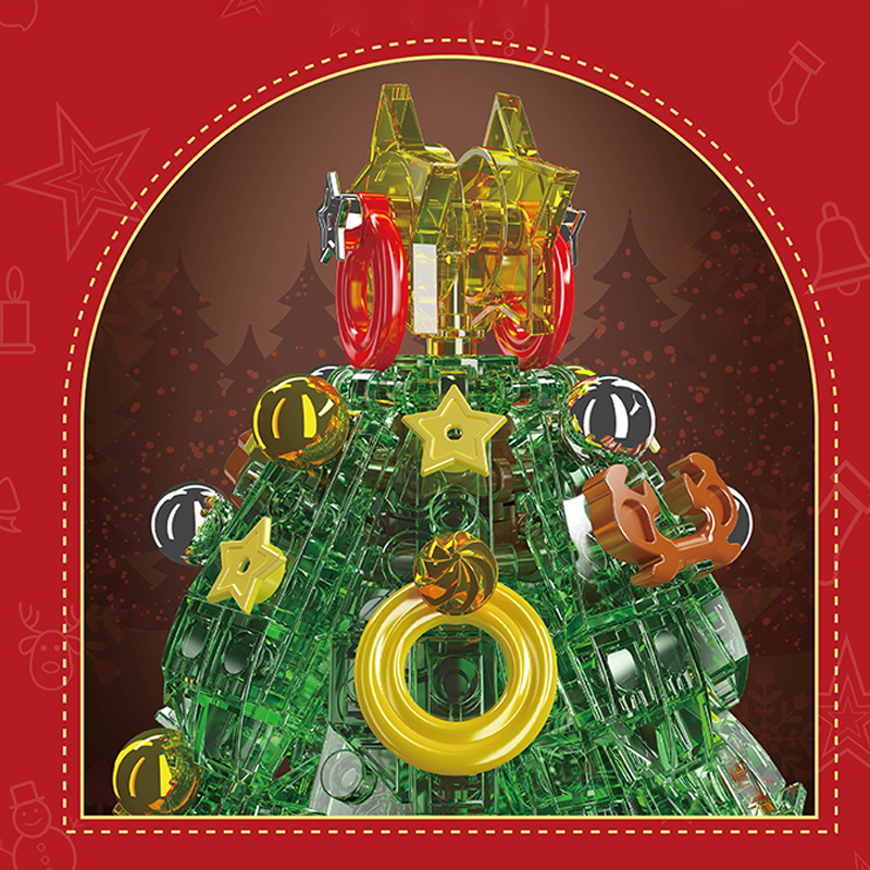 MOULD KING 10090 with 688 Pieces Green Magical Christmas Music Box Building Blocks - Image 6
