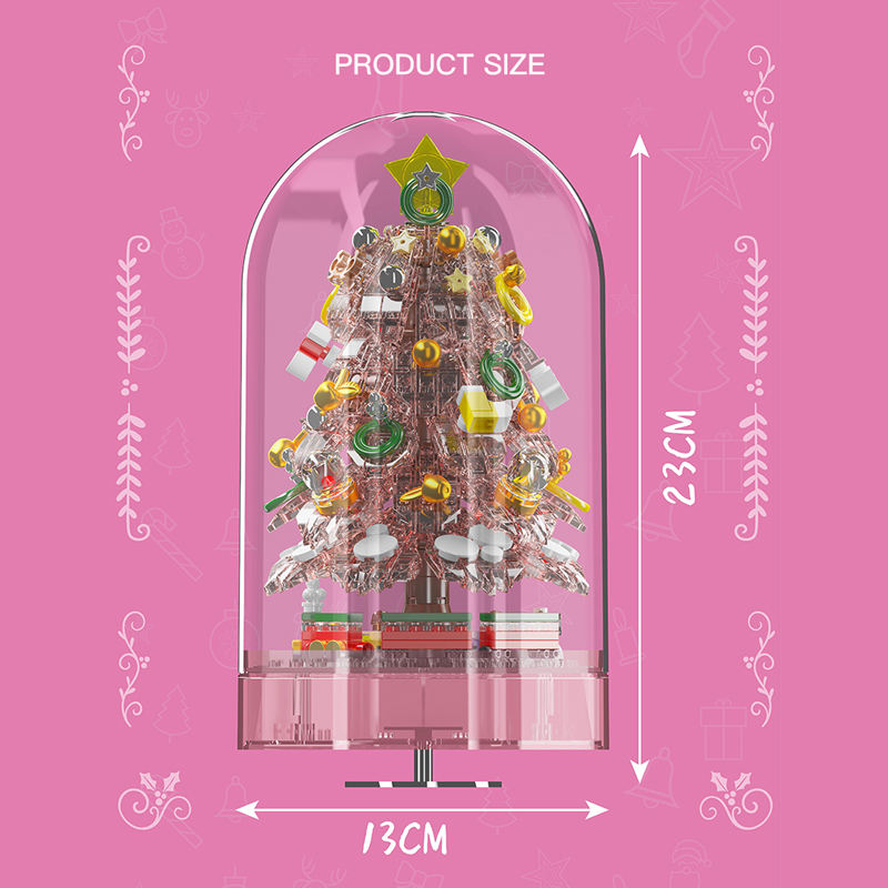 MOULD KING 10089 with 688 Pieces Pink Magical Christmas Music Box Building Blocks - Image 2