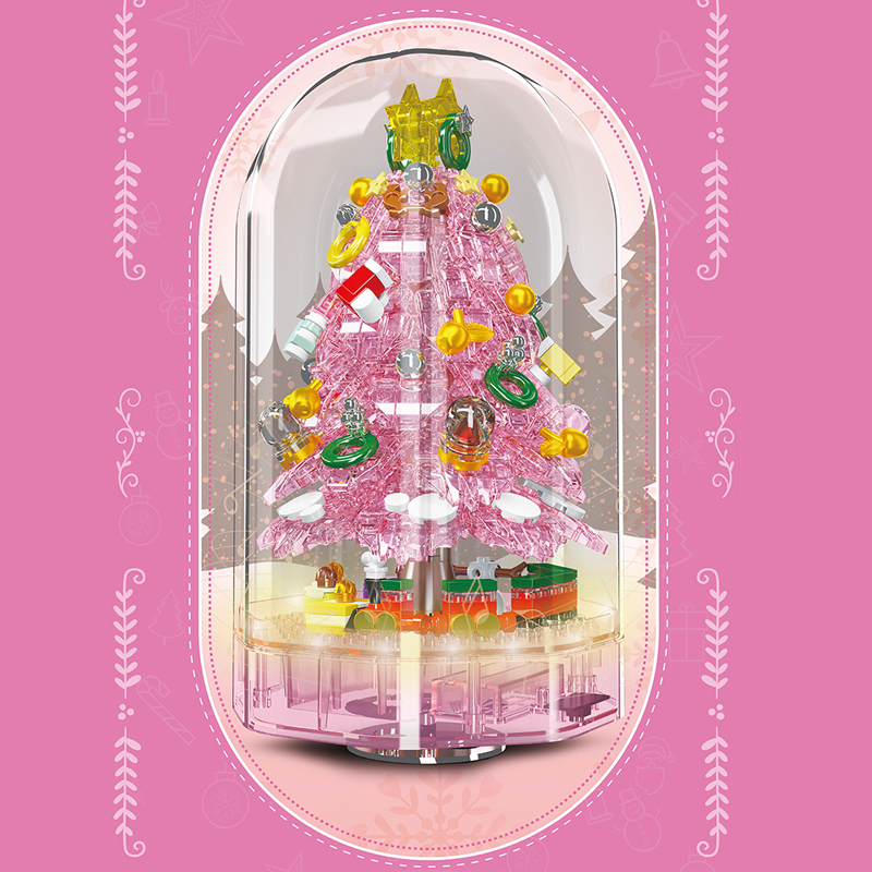 MOULD KING 10089 with 688 Pieces Pink Magical Christmas Music Box Building Blocks - Image 3