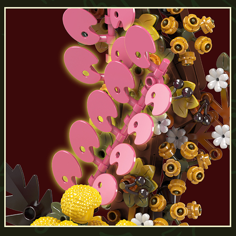 MOULD KING 10074 with 1038 Pieces Christmas Dried Flower Wreath Building Blocks - Image 3