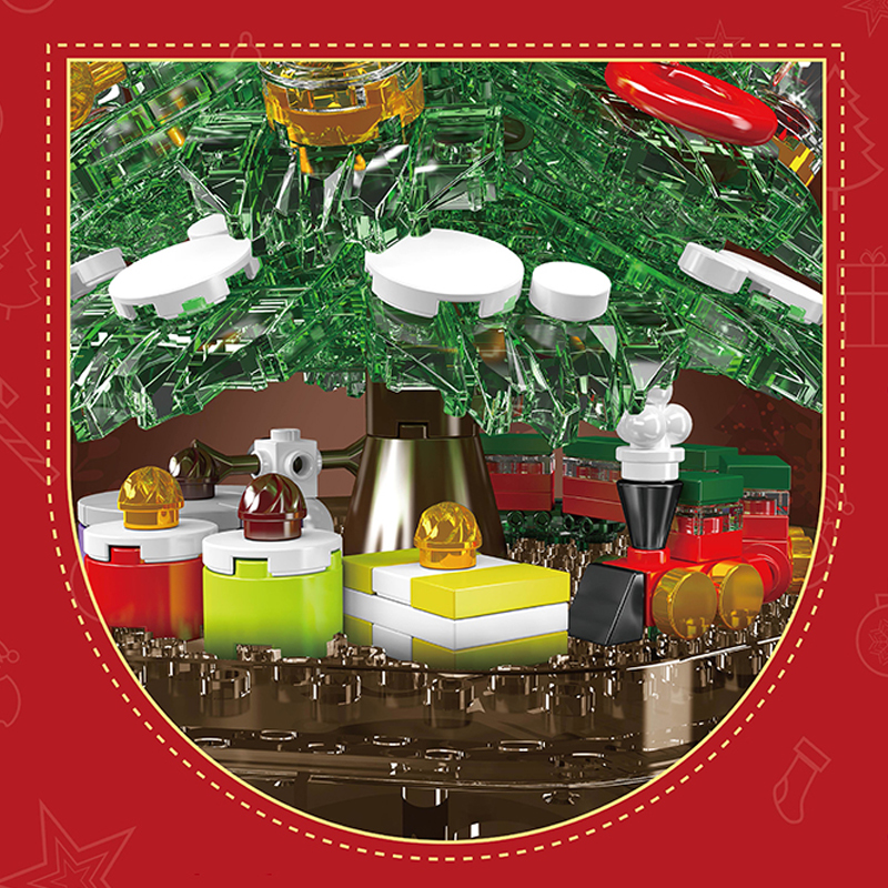 MOULD KING 10090 with 688 Pieces Green Magical Christmas Music Box Building Blocks - Image 5