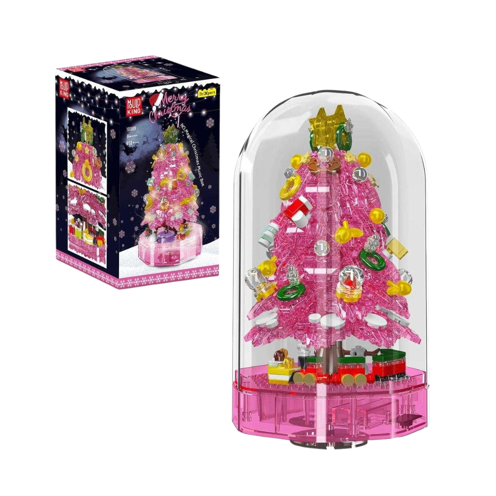 MOULD KING 10089 with 688 Pieces Pink Magical Christmas Music Box Building Blocks