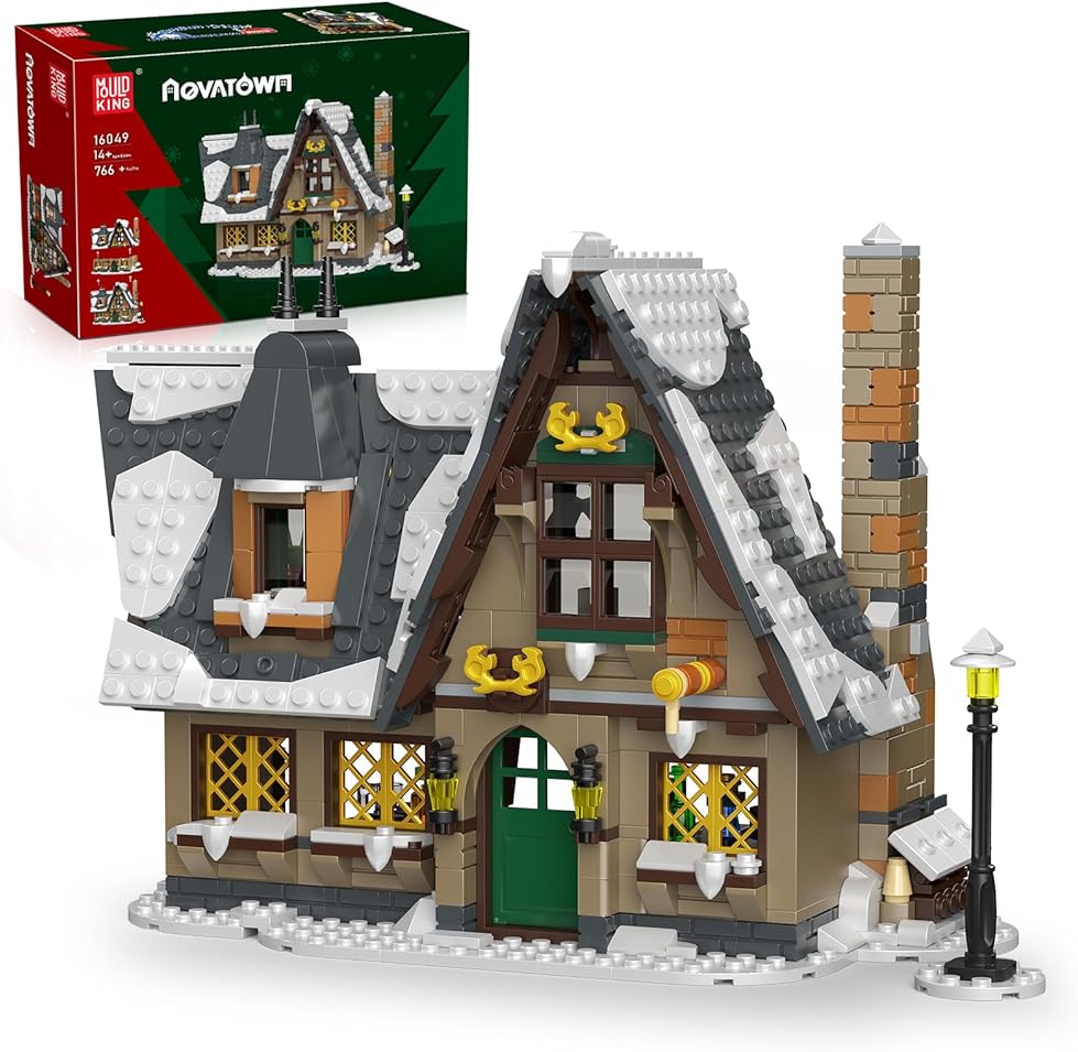 MOULD KING 16049S with 834 Pieces Christmas Cottage Building Blocks