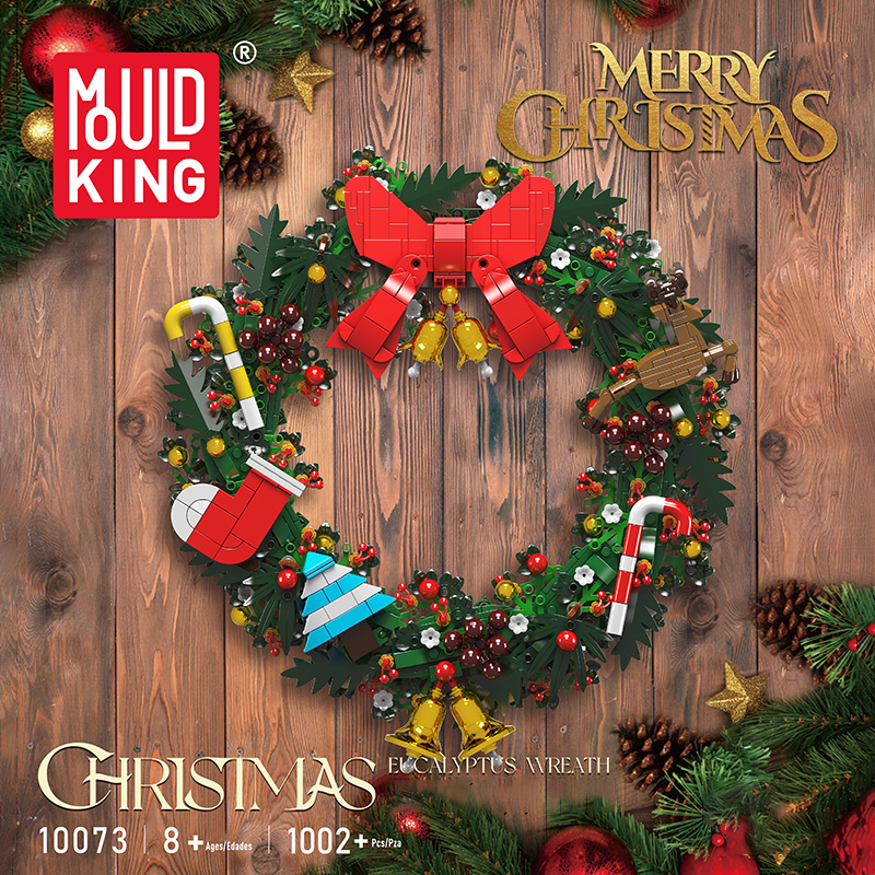 MOULD KING 10073 with 1002 Pieces Christmas Eucalyptus Wreath Building Blocks - Image 6