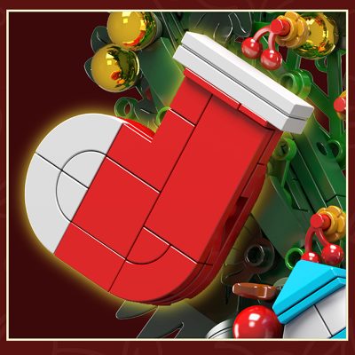 Mould King 10073 Christmas Eucalyptus Wreath 4 - Mould King EU Store