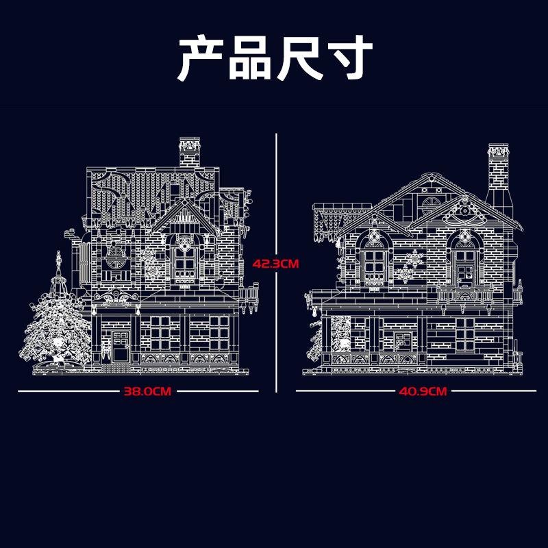 MOULD KING 16011 with 3693 Pieces Christmas House Building Blocks - Image 4