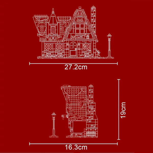 MOULD KING 16049S with 834 Pieces Christmas Cottage Building Blocks - Image 3