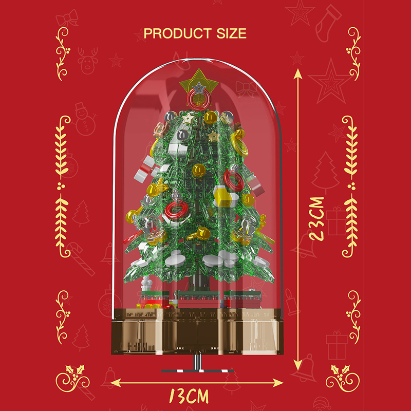 MOULD KING 10090 with 688 Pieces Green Magical Christmas Music Box Building Blocks - Image 2