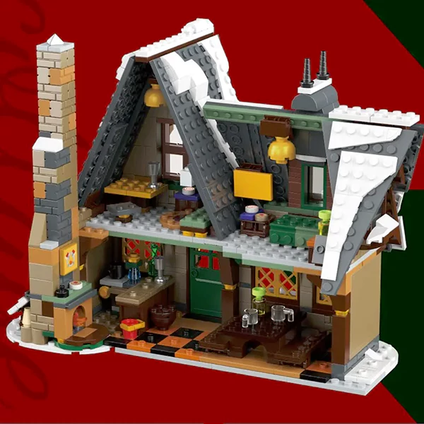 MOULD KING 16049S with 834 Pieces Christmas Cottage Building Blocks - Image 7